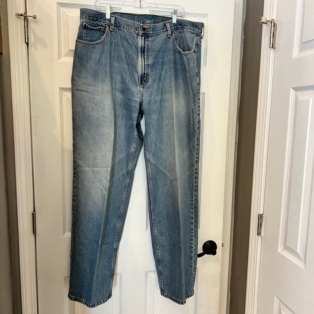 LL Bean Mens Jeans 100% Cotton Light Wash Denim Straight Leg 42x34 Blue Gorpcore